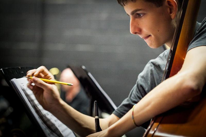 Eric Duback works on his music.
